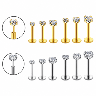 Push-In CZ Labret Stud