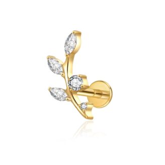 stone leaf studs