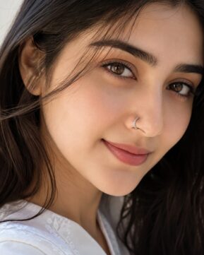 Titanium stone nose ring