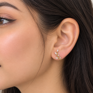 stone leaf studs